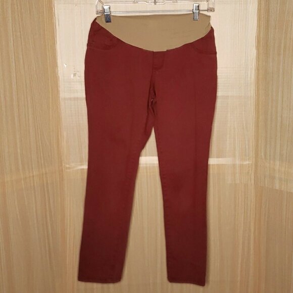 Motherhood Maternity Womens Red Cropped Skinny Ankle Pants Small - Picture 3 of 8